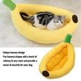 thumbnail image 3 of Cama de gato en forma de plátano cueva acogedora de felpa para perros pequeños y medianos XL, 3 of 8