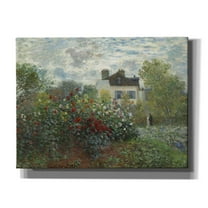Epic Graffiti 'The Artist’s Garden In Argenteuil' by Claude Monet, Giclee Canvas Wall Art, 34"x26"