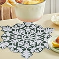 thumbnail image 4 of Christmas Snowflake Placemats, 14" Embroidered Washable Snow Flake Mats, Round Table Coaster, Snowflake Doilies for Dinning Tables, Xmas Party Winter Holiday Decoration (Red), 4 of 8