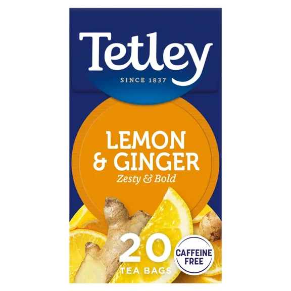 Tetley Herbal Zingy Lemon & Ginger Tea Bags - 20 Tea Bags