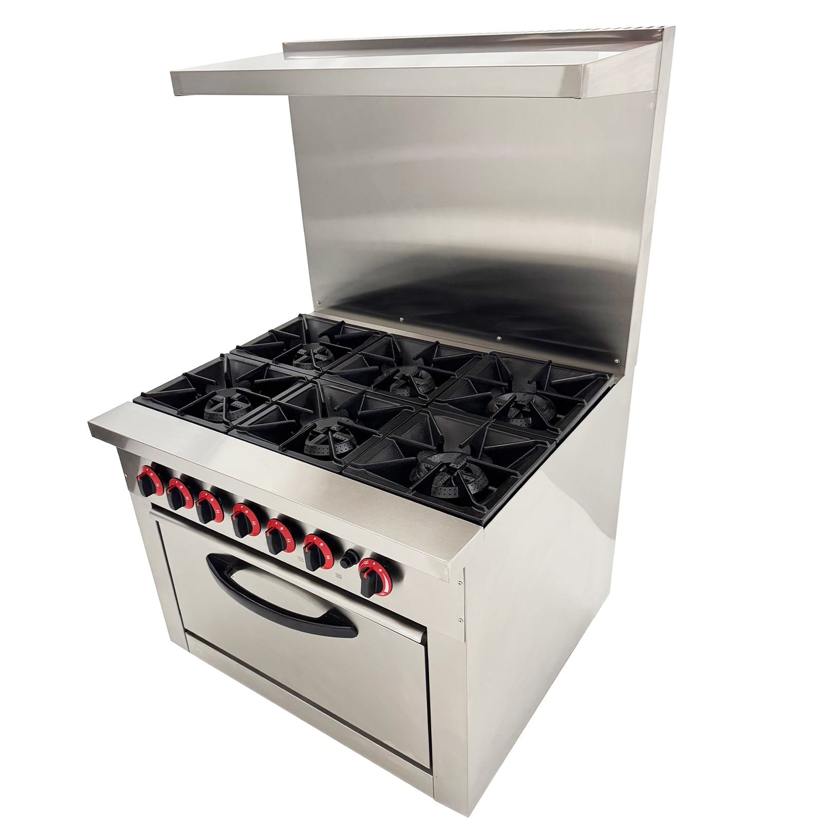 6 Heads Burner Gas Range Hot Plate Stove Kitchen Restaurant Cooker with Baking Oven