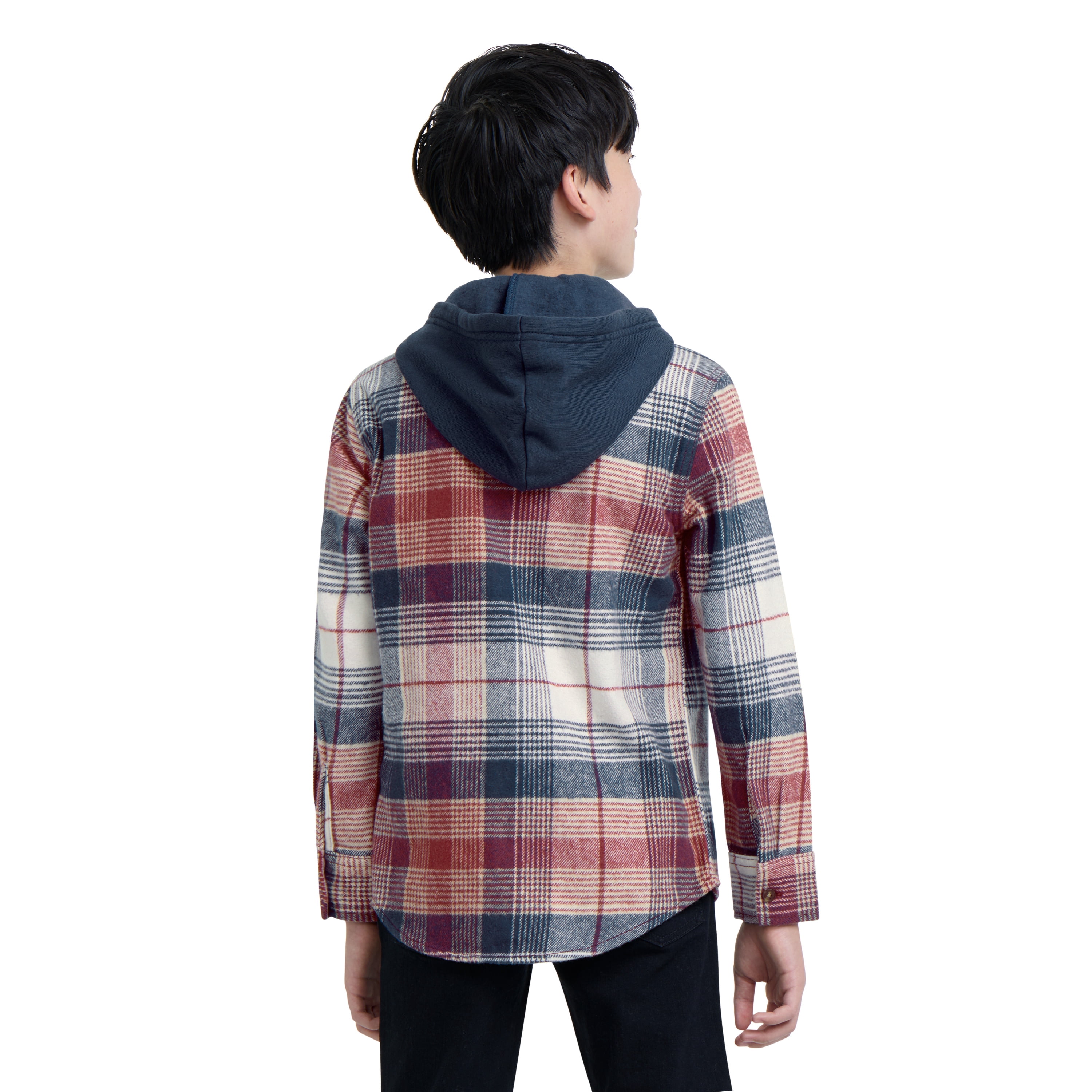 Levi Strauss Signature Boys Hooded Plaid Flannel, Sizes 4-18