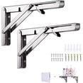 thumbnail image 1 of 2 Pcs Support de Console Pliant en Acier Inoxydable, Support de Console Pliant Rétractable Robuste, 1 of 5
