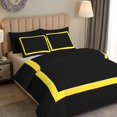 thumbnail image 3 of DNG Creations 1 Piece Full Black And Yellow Border Line Pattern Duvet Cover - 100% Egyptian Cotton, 800 Thread Count ( California King ), 3 of 5