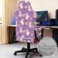 thumbnail image 6 of Whosucclay Purple Bunny Tulip Print Gaming Chair Slipcovers, Stretchable Office Chair Cover 4 Pcs Computer Desk Chairs Covers with Armrest Covers, Rotating Armchair Protector Cover Easter Decor, 6 of 8
