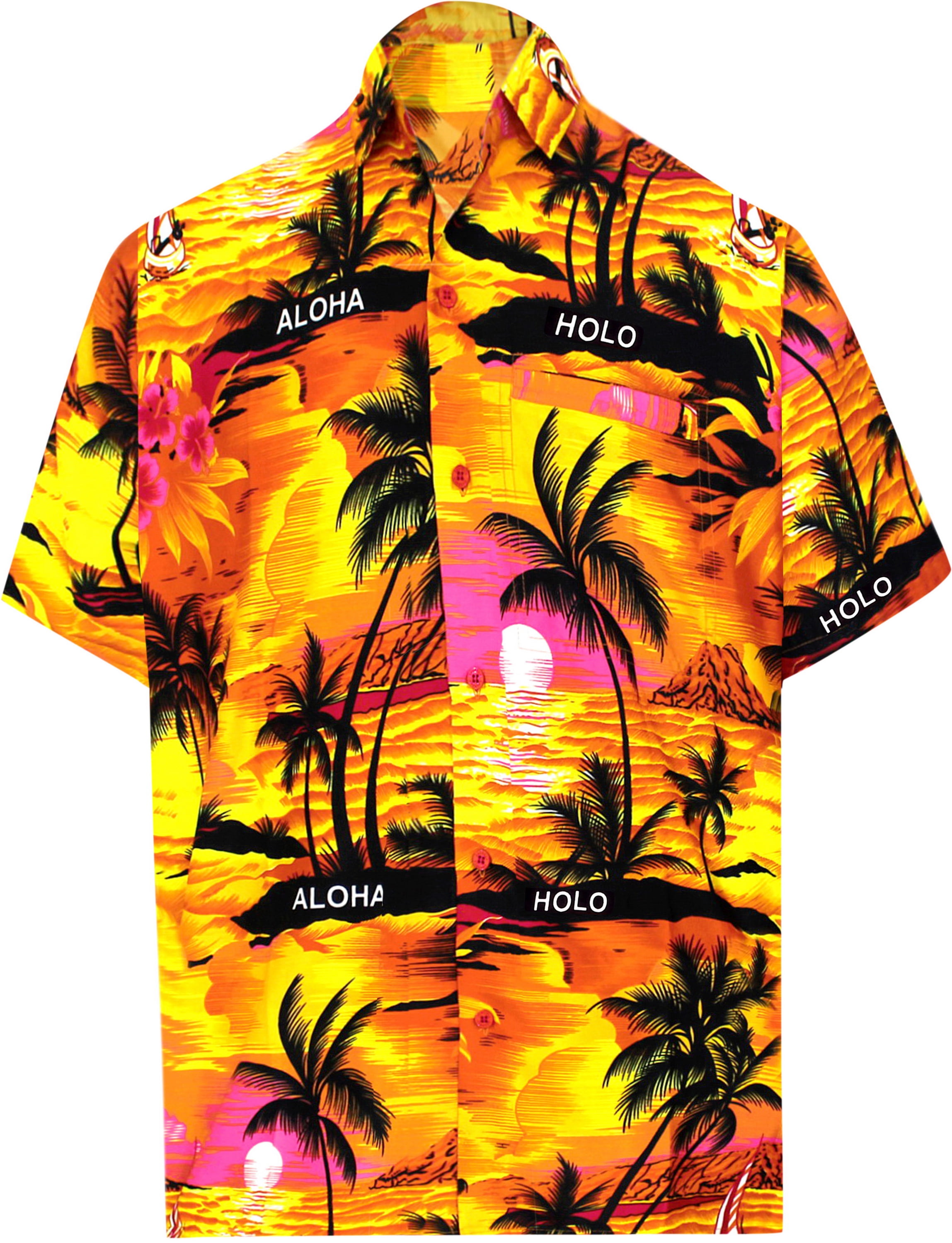 Mens Hawaiian shirt XS yellow with beer bottles 44/"