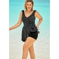 thumbnail image 4 of Swim 365 Women's Plus Size Faux-Wrap Swim Dress, 4 of 5