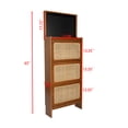 thumbnail image 2 of Rugerasy Shoe locker With 3 Flip Drawers, Entryway Free Standing Rattan Shoe Rack With Pegboard, Hidden Narrow Storage Shoe locker,For Hallway, 2 of 9