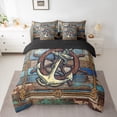thumbnail image 2 of Homewish Ship Anchor Rudder 7-Piece Twin Bedding Sets,Ocean Adventure Bedding Comforter Set,Rustic Farmhouse Cabin Sheet Sets For Men Women,Ultra Soft Home Decor Reversible, 2 of 8