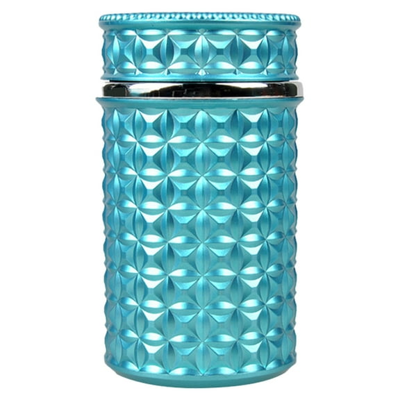 Car Ashtray with Lid Detachable S Moke Less Auto Ashtray with Blue LED Light Portable Mini Vehicle Trash Can for Trave Home Off Ice