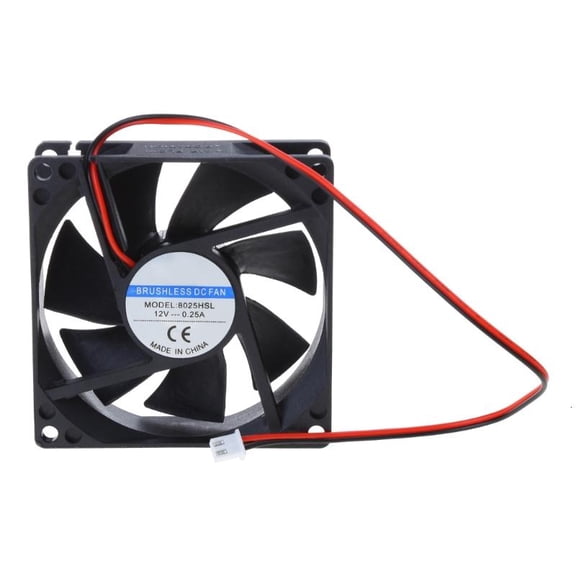 12V 2-Pin 80x80x25mm PC Computer CPU System Heatsink Brushless Cooling Fan 8025