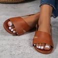 thumbnail image 6 of Slip On Sandals for Woman, Orthopedic Bunion Corrector Sandals,2026 Open Toe Solid Color Casual Summer Walking Sandals,Fashion Breathable Adjustable Hook Loop Straps Flat Beach Sandals, Light Brown 8, 6 of 9