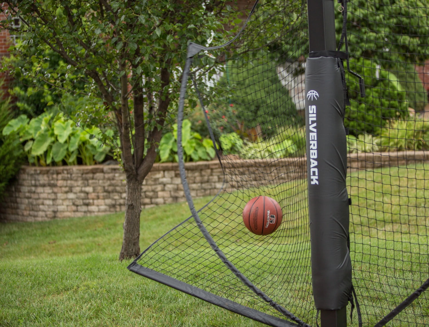 Silverback Basketball Yard Guard Defensive Net System Rebounder with Foldable 