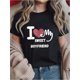 thumbnail image 1 of 100% Cotton I Love My Amazing Handsome Always Right Husband Print Women's T-Shirt, Crew Neck Short Sleeve T-Shirt For Valentine's Day, Fun Graphic Tops For Women, All-Season Comfort Top For Ladies, 1 of 6