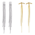 thumbnail image 1 of Aretes De Acero Inoxidable Dama Largos Aretes Xtellar Oro Plata, 1 of 3