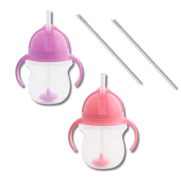 Pajita pesada Munchkin de Sippy Cups, 200 ml, para niños pequeños de más de 6 m, color morado