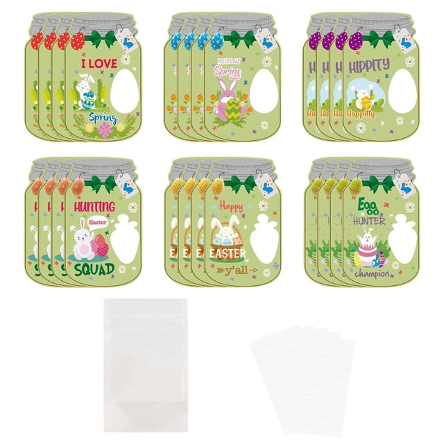 ERK Easter Decor Easter Message In A Bottle Greeting Cards 24 Or 48 Packs With Clear Window For Bunny Egg Design Party For Kids Classroom Exchange (3.4x5.8 Inch)