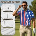 thumbnail image 5 of Aplkyhs Matching Golf Shirts for Couple Blue Patriotic Star Mens Hawaiian Shirt Suitable for Outdoor Sports Mens Shirts Casual Soft and Comfortable Quick Dry Breathable Fabric, 5 of 6