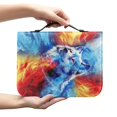 thumbnail image 2 of HELLHERO Wolf Fire Print Bible Cover Portable for Outdoor Study Church Prayer, PU Leather Protective Bible Covers, 2 of 12