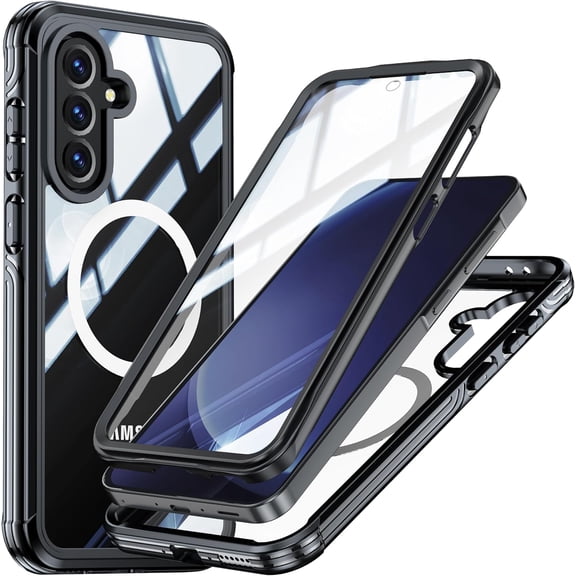 Magnetic for Samsung Galaxy A36 A56 5G Case - Compatible with Magsafe - with Built-in Screen Protector - Full Body Military Grade Rugged Shockproof Drop Proof Phone Case for A36 A56 5G