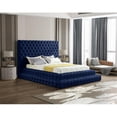 thumbnail image 2 of Pemberly Row Modern / Contemporary Fabric Navy Velvet Queen Bed, 2 of 9
