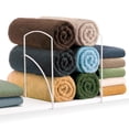 thumbnail image 4 of Lynk® Tall White Shelf Dividers - Linen Closet Organizers and Storage - Linen Storage - Closet Organization - Towel Organizer for Closet (Set of 2), 4 of 5