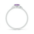 thumbnail image 2 of ANGARA Natural Cushion Amethyst and Diamond Halo Promise Ring in 925 Sterling Silver for Women (Size-4mm) | February Birthstone, Birthday, Anniversary, Jewelry Gift for Women | Natural Amethyst Ring, 2 of 8