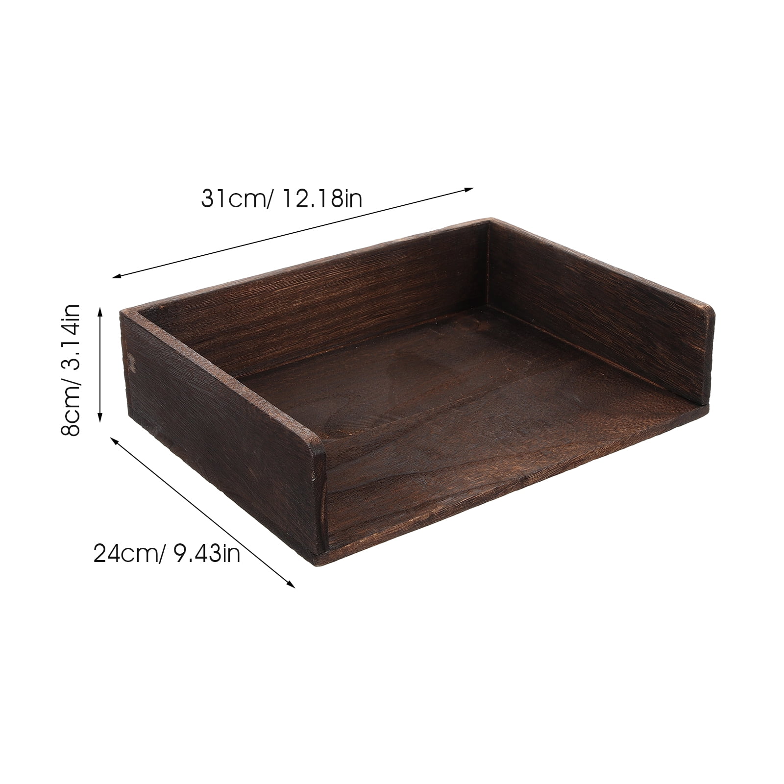 Dayesque 2-Piece Wooden Desk Organizer Set with 2-Tier Vintage Style Storage Shelf for Office Supplies, Books, and Stationery, Natural Wood Finish