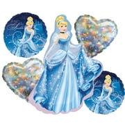 Cinderella Balloon Bouquet - Cinderella Balloons - 5 Count