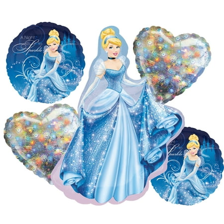 Cinderella Balloon Bouquet - Cinderella Balloons - 5 Count