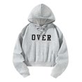 thumbnail image 1 of Sudadera recortada Top de manga larga sudaderas con capucha para mujer primavera otoño ropa deportiva básica M, 1 of 8