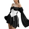 thumbnail image 1 of Faithtur Women Waist Corset, Solid Color Lacing Cincher with Chest Support, 1 of 9