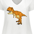thumbnail image 4 of Inktastic Roaring T-Rex Women's Plus Size V-Neck T-Shirt, 4 of 5