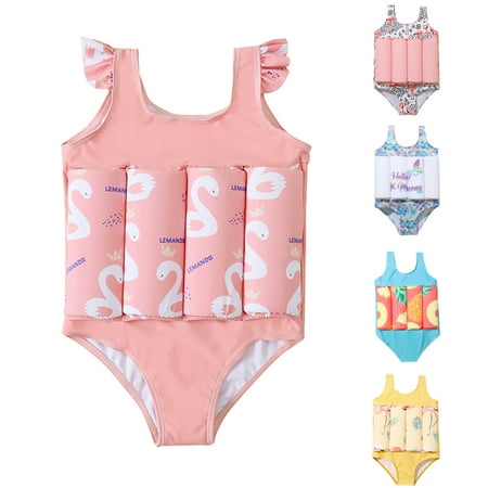 

SILVERCELL Baby Girls One-Piece Floatation Swimsuit Float Suit with Adjustable Buoyancy Bathing Suit Swimwear Swim Vest 2-6 Years