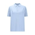 thumbnail image 4 of Oplxuo Women's Polo Shirts Cotton 3-Button Short Sleeve Collared Tops Summer Cool Shirt Uniform Casual Shirts, 4 of 7