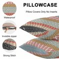 thumbnail image 5 of Throw Pillow Covers 18x18 Inch Set of 2, Boho Waterproof Outdoor Pillow Covers, Colorful Striped Ethnic Modern Geometric Abstract Art Decorative Cushion Pillowcases for Couch, Sofa, Bed, Patio, 5 of 9
