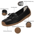 thumbnail image 4 of Ecetana Women's Leather Loafers Cozy Slip-Ons Driving Shoes Lightweight Work Flats for Women, 4 of 8