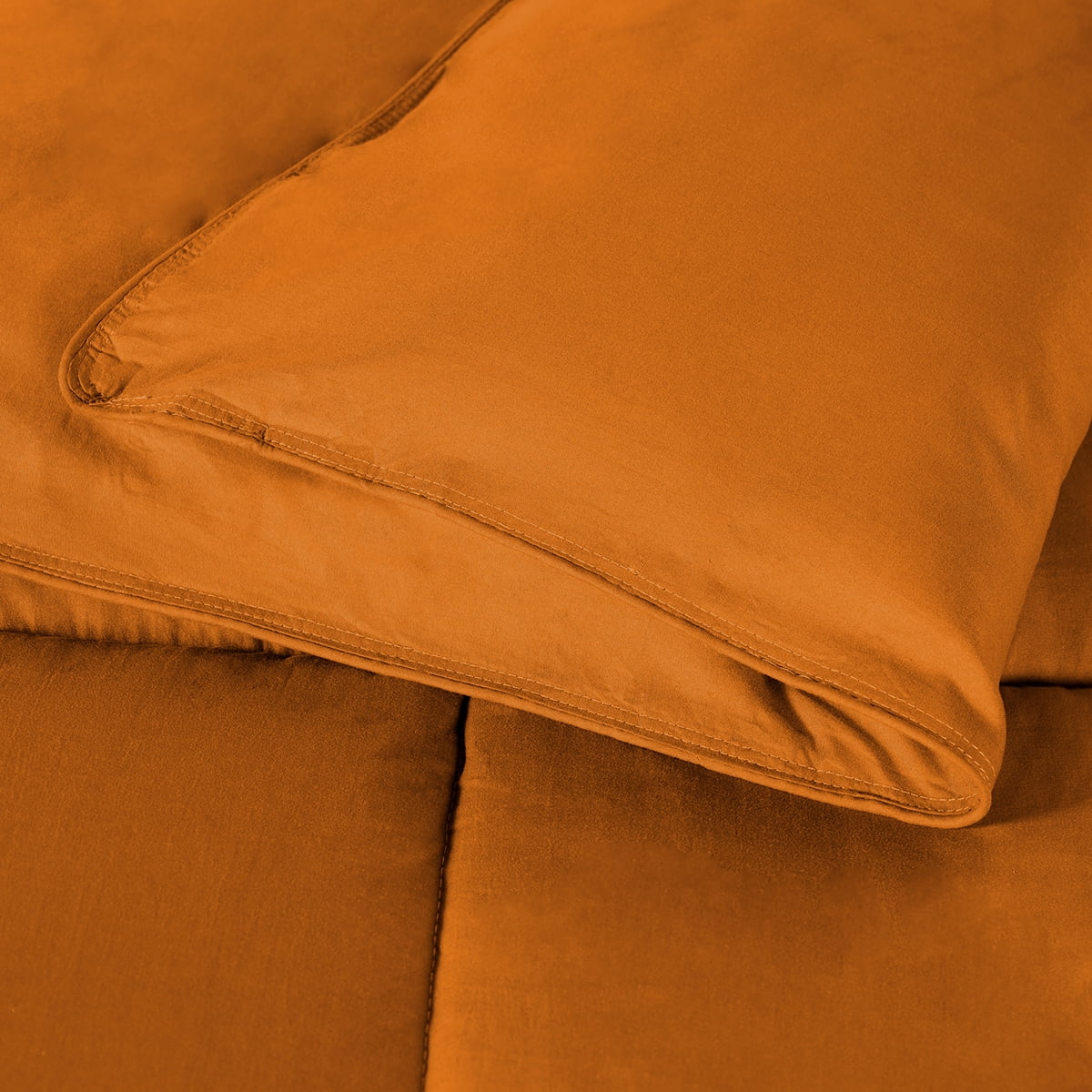 BNM Solid Comforter Down Alternative Bedding, Queen, Dusty Orange
