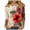 Multicolor, variant on Women's Graphic Shirts Flower Pattern Print Tops Casual 3/4 Sleeve Summer Tops Holiday Tee Shirt White XL