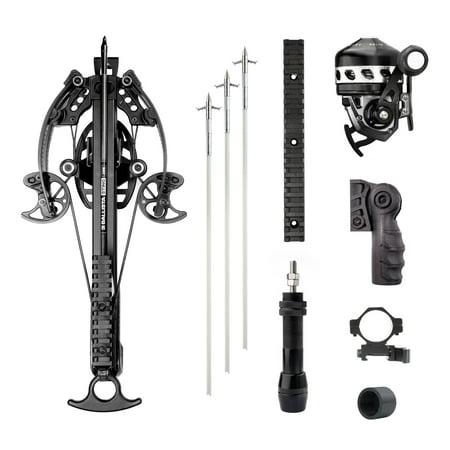 BALLISTA Bowfishing All-in Bundle: BAT Crossbow w/ BL33 Reel + Seat Ring Mount Bottom Picatinny Rail Arrows