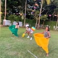 thumbnail image 4 of Granny Pants Yard Game Set with Bouncy Balls | Giant Outdoor Tossing Game for Adults & Family Parties | Team Relay Lawn Fun (2 Pants + 12 Balls), 4 of 8