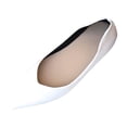 thumbnail image 3 of Women's Wide Width Pointed Toe Flats, Breathable Faux Leather Slip-On Shoes, Comfortable Soft Sole Walking Shoes for Daily Wear, Work, Party - White/Beige, 3 of 10