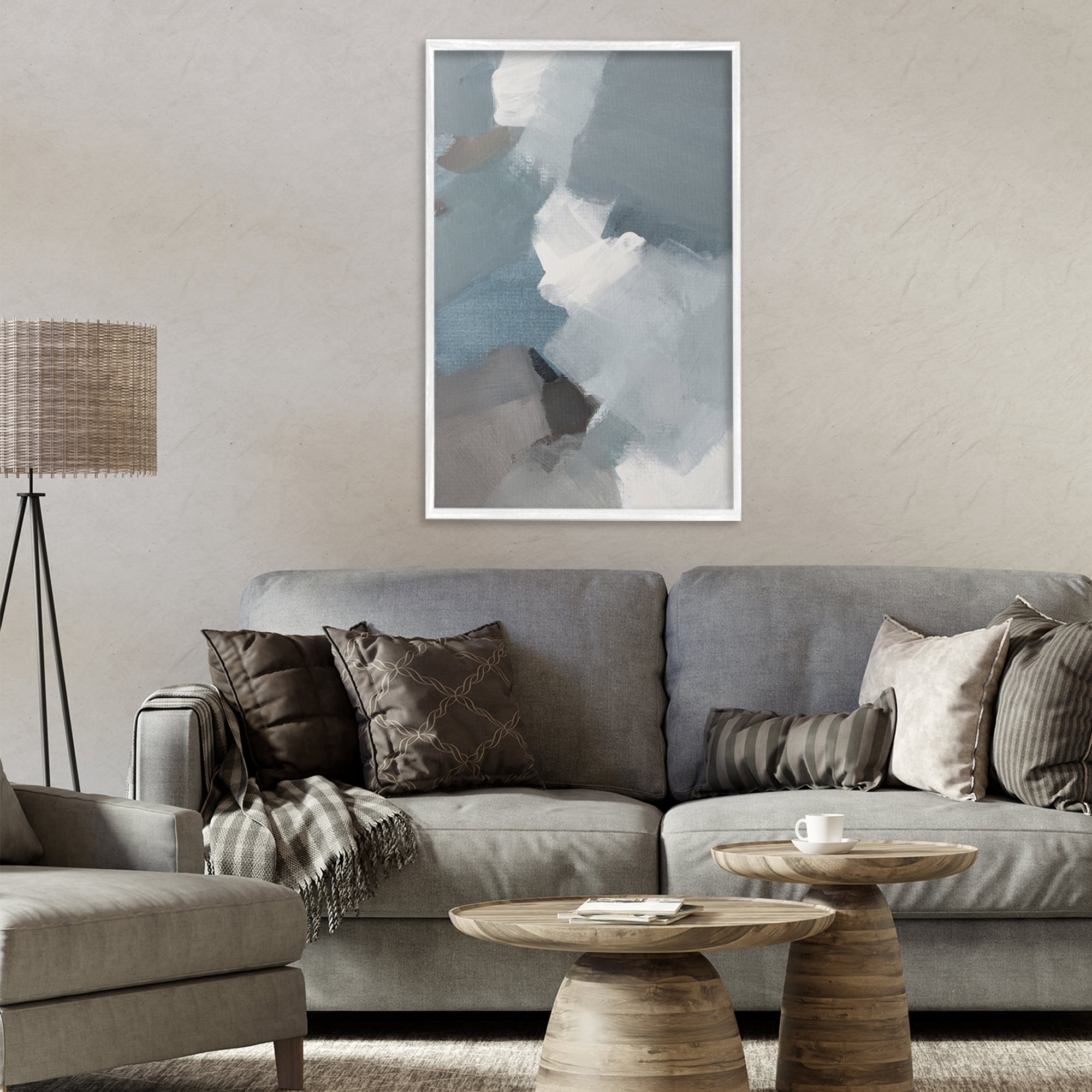 Stupell Industries Stormy Grey Abstract White Framed Giclee Art, design by Lanie Loreth