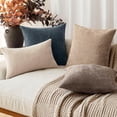 thumbnail image 6 of SUSIELADY Pack of 2 Decorative Throw Pillow Covers, 18x18 Inch, Soft Textured Square Cushion Covers with Zipper for Sofa, Couch, Bed, Living Room, Farmhouse, Cozy Accent Pillows, Slate Blue, 6 of 7