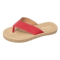thumbnail image 6 of Rokment Flip Flops Beach Sandals for Women Indoor and Outdoor Waterproof Water Swim Pool Flat Thongs Slippers Casual Dress Slip on Slides Summer Shoes Red Size 7, 6 of 7