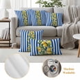 thumbnail image 6 of Blue Stripes Lemon Outdoor Waterproof Pillow Covers, Spring Fruit Flowers Leaves Line Decorative Square Throw Pillowcase Sofa Cushion Sham for Patio/Couch/Chair, 24"x24" 2 Pack, 6 of 8