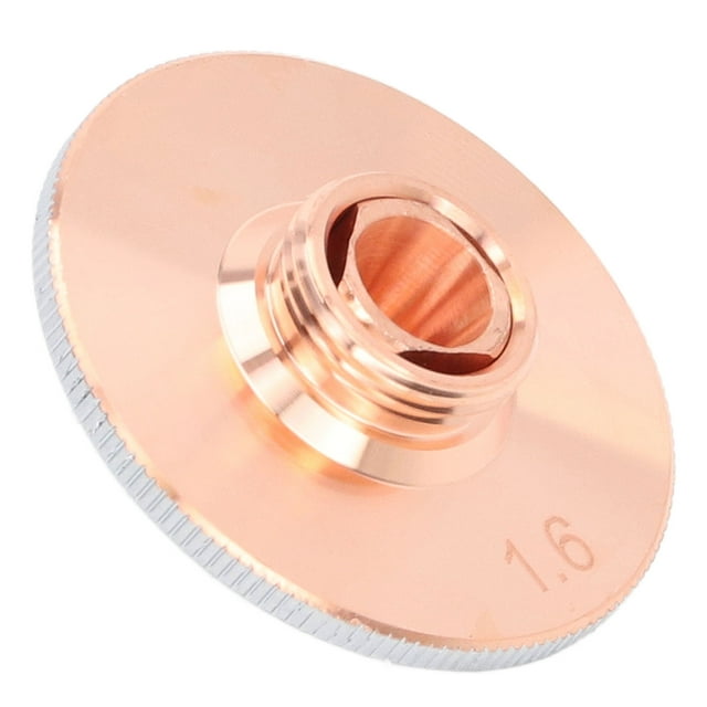 Cutting Machine Head, Nozzle 11mm Thread Plated Copper High Hardness Dual Optical Fibre For Working 1.6mm / 0.06in Aperture