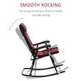 thumbnail image 6 of Outsunny 2 Piece Oversized Folding Rocking Camping Chair Set, Padded Outdoor Rockers with High Back, Armrests for Porch, Garden, Balcony, Red, 6 of 9