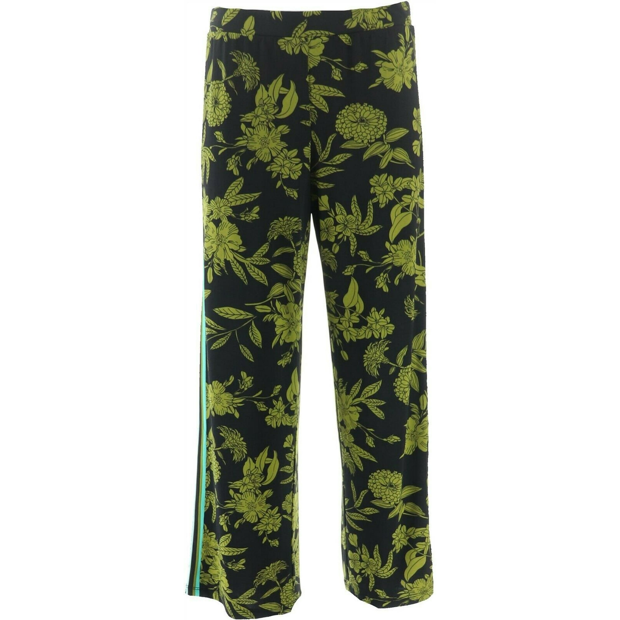 Susan Graver Liquid Knit Pull On Wide Leg Pants Black Olive PL NEW A353361 Walmart