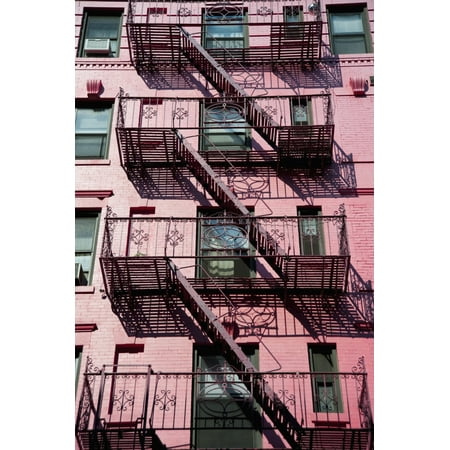 Traditional Apartments Building In Soho Manhattan New York Usa Stretched Canvas - Dosfotos  Design Pics (12 x